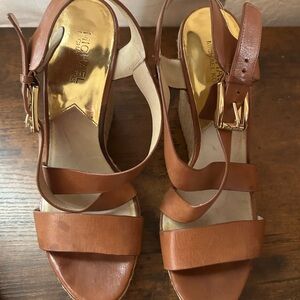 Michael Kors Brown Leather Women's Sandals